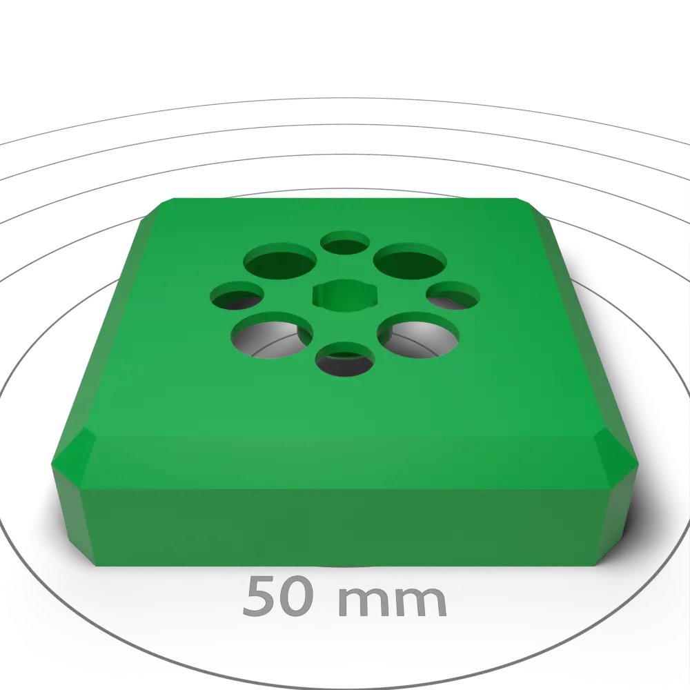 Chamfered Flat Topper With Single Clip and Holes