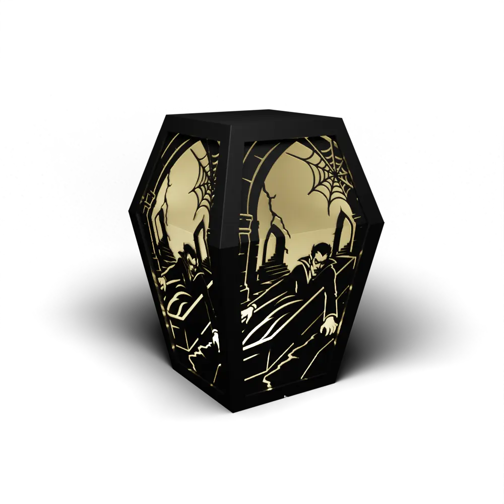 Halloween D Companion – Dracula sitting in coffin