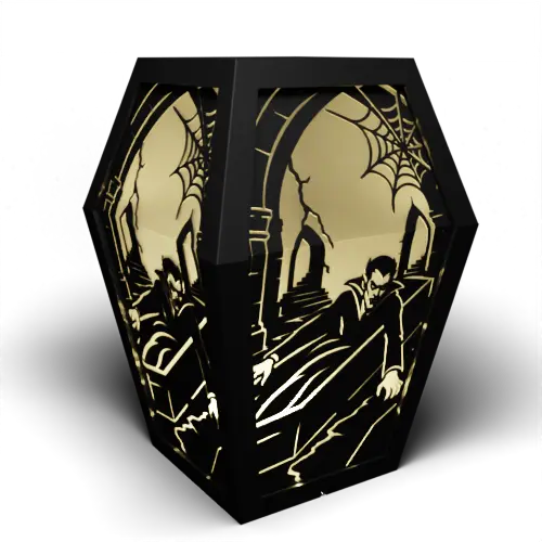 Halloween D Companion – Dracula sitting in coffin