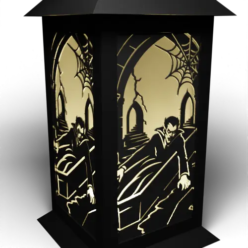 Halloween D Companion – Dracula sitting in coffin