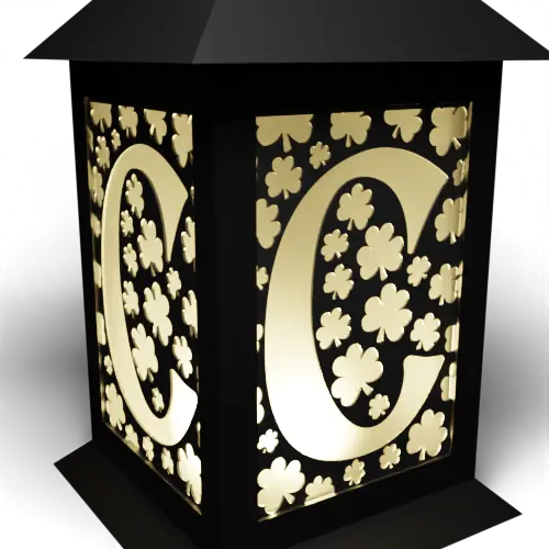 Letter C surrounded by Clovers