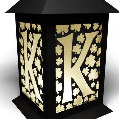 Letter K surrounded by Clovers
