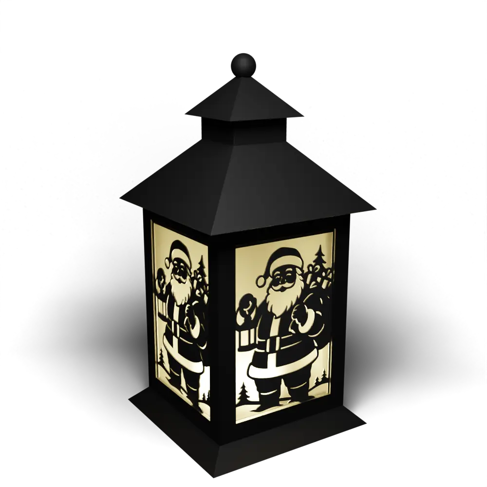 Santa with Lantern and Gifts