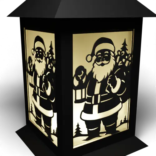 Santa with Lantern and Gifts