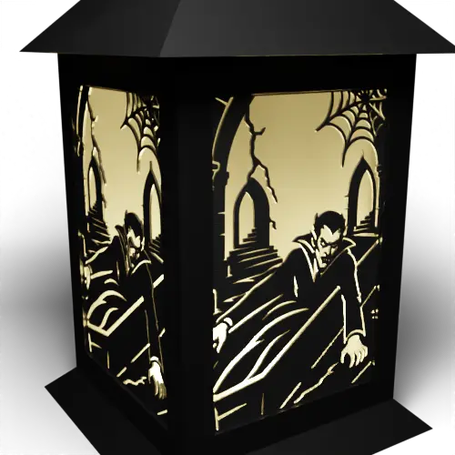 Halloween D Companion – Dracula sitting in coffin