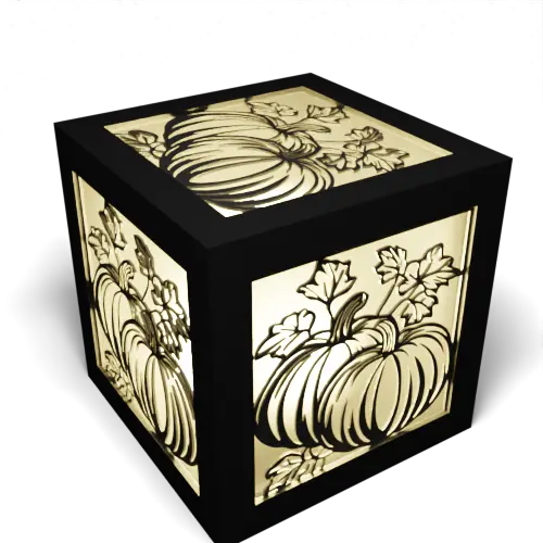Pair of Pumpkins with Autumn Leaves