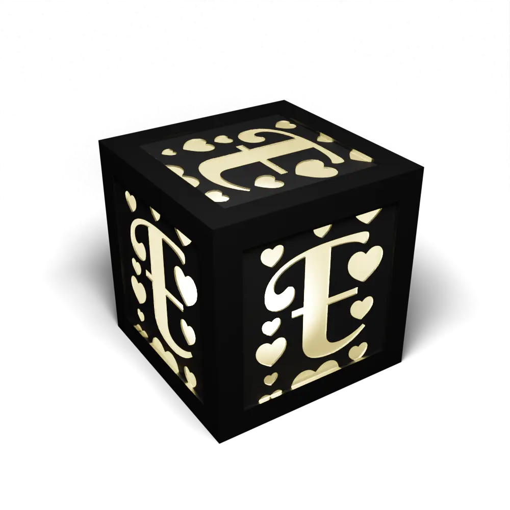 Heart Columns L.O.V.E Letter E Inverted Square