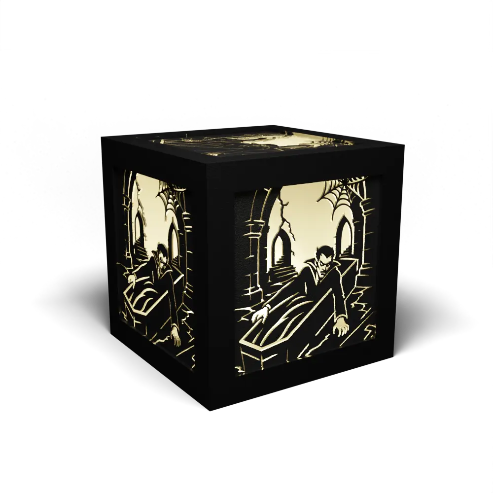 Halloween D Companion – Dracula sitting in coffin