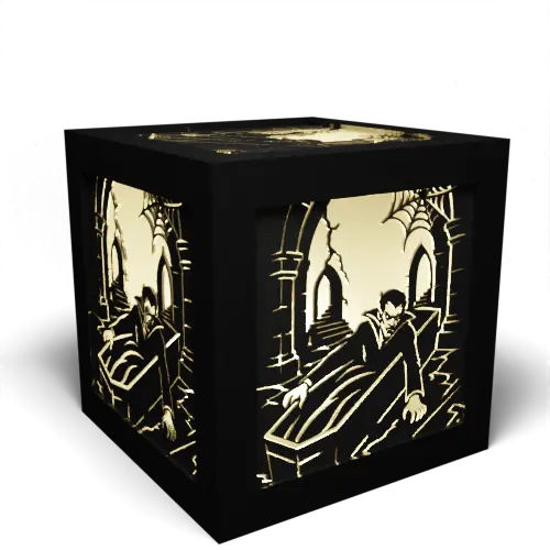 Halloween D Companion – Dracula sitting in coffin