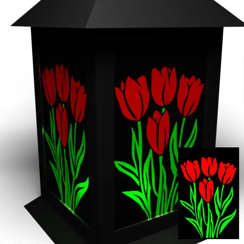 Four Tulips Colour Backing Panel